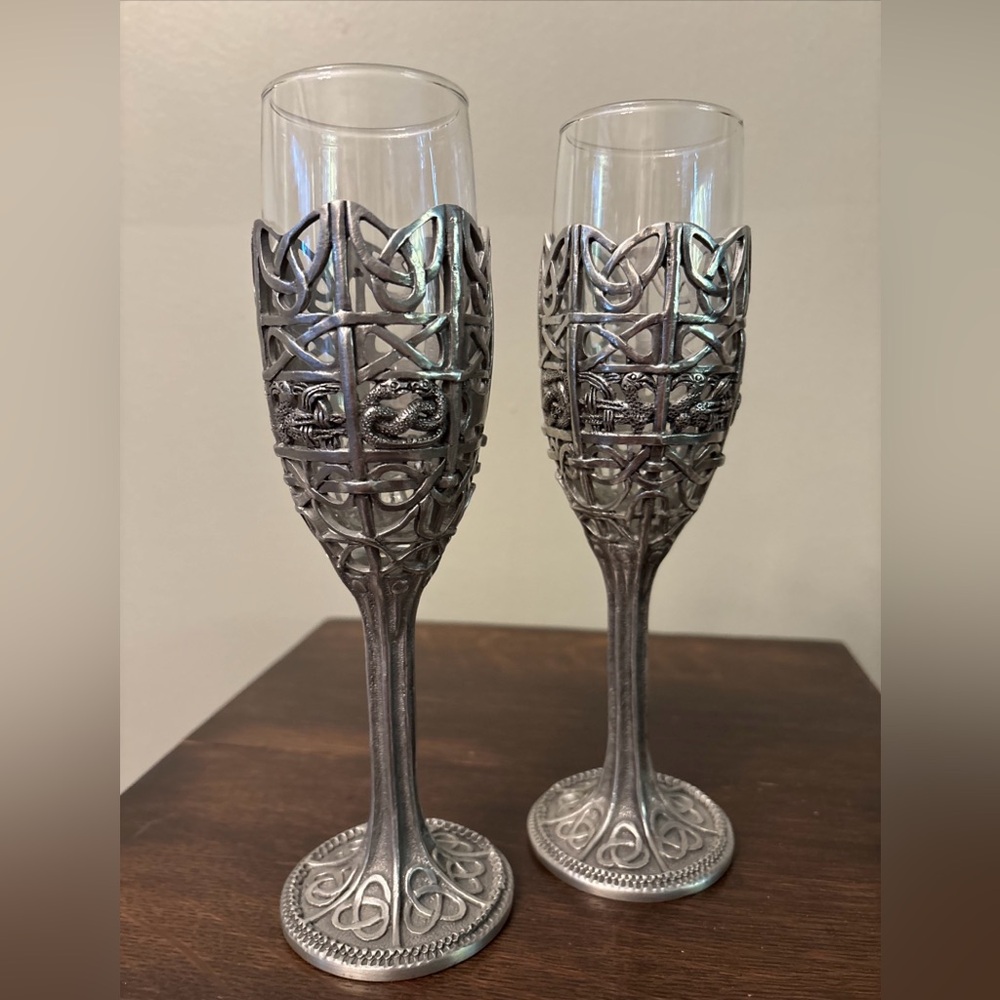 Royal Selangor Celtic Pewter Toasting/Champagne Glasses -Set Of Two